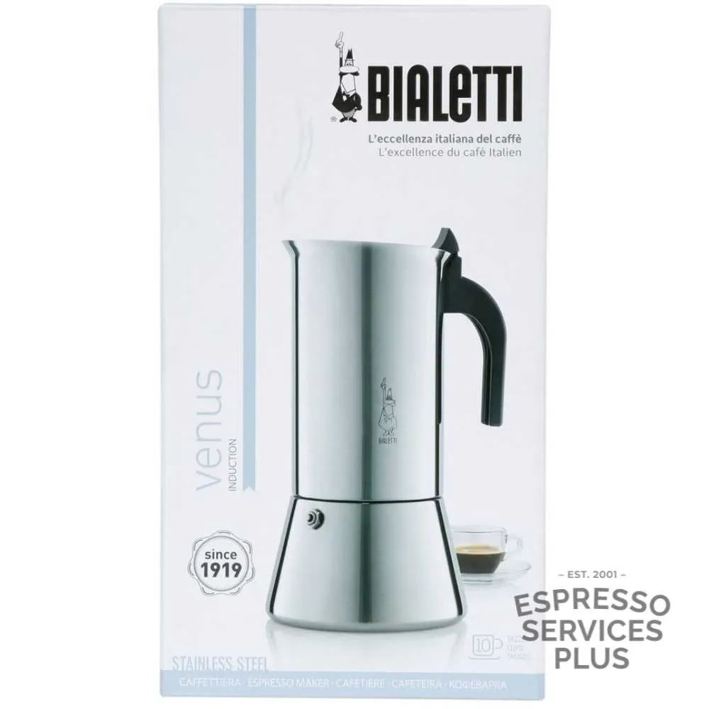Bialetti Venus Stainless Steel induction 10 Cups - Espresso Services Plus