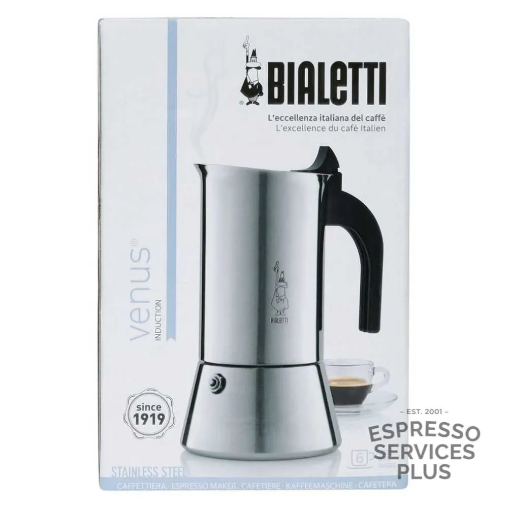 Bialetti Venus Stainless Steel induction 6 Cups - Espresso Services Plus